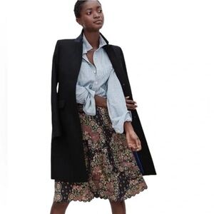 NWOT Point Sur for J. Crew Tiered Scalloped Hem Skirt Paisley Satin Crepe Size 4